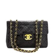 Pre-owned Leather chanel-bags Chanel Vintage , Black , Dames