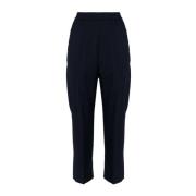 Blauwe Wollen Broek Rechte Snit Barena Venezia , Blue , Dames