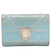 Pre-owned Leather wallets Dior Vintage , Blue , Dames