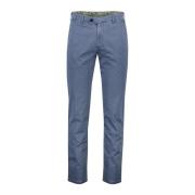 Blauwe Katoenen Slim Fit Zomerbroek Meyer , Blue , Heren