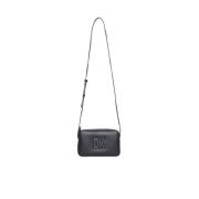 Zwarte Leren Crossbody Tas Dkny , Black , Dames