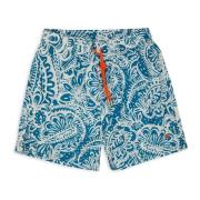 Blauwe Zwembroek met Paisley Patroon Gallo , Blue , Heren