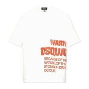 T-shirt met logo Dsquared2 , White , Heren