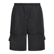 Zwarte Shorts met Wit/Blauwe Accenten Givenchy , Black , Heren