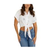 Witte Chique Shirt Guess , White , Dames