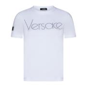 Kristal Logo T-shirts en Polos Versace , White , Dames