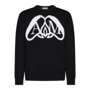 Stijlvolle Crew Neck Sweaters Alexander McQueen , Black , Heren