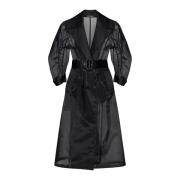 Zwarte Jas Brede Revers Pofmouwen Dolce & Gabbana , Black , Dames