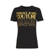 Kleurrijke T-shirt voor vrouwen Versace Jeans Couture , Black , Dames