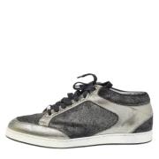 Pre-owned Leather sneakers Jimmy Choo Pre-owned , Gray , Dames