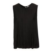 Geplooid Top met Knoopsluiting Samsøe Samsøe , Black , Dames