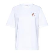 Stijlvolle witte T-shirts en Polos Maison Kitsuné , White , Dames