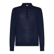 Navy Blue Merino Wool Polo Shirt PS By Paul Smith , Blue , Heren