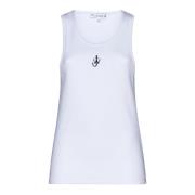 Witte Anker Borduur Tank Top JW Anderson , White , Dames