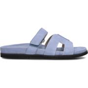 Blauwe Suède Slipper Sue H Lina Locchi , Blue , Dames