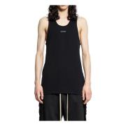 Geribbelde Tanktop Zwart Scoop Neck Fear Of God , Black , Heren