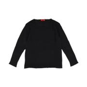 Gebreid Longsleeve Shirt Gladde Collectie 424 , Black , Heren