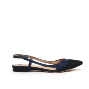 Blauw Leren en Lurex Slingback L'arianna , Blue , Dames