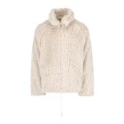 Shearling Hoodie Jas Wit Marni , White , Heren