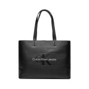 Zwarte Urban Shopper Tas Calvin Klein , Black , Dames