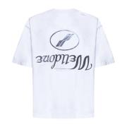 Vernietigd omgekeerd logo T-shirt wit We11Done , White , Heren