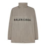 Beige Jassen met Wit/Blauw Balenciaga , Beige , Heren