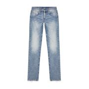 Slim D-Strukt Blauw Hybride Denim Jeans Diesel , Blue , Heren