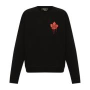 Sweatshirt met logo Dsquared2 , Black , Heren