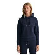 Hoodie met Archief Schild Embleem Gant , Blue , Dames