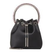 Kristalversierde Satijnen Tas Jimmy Choo , Black , Dames