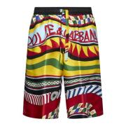 Carreto-print zijden bermuda shorts Dolce & Gabbana , Multicolor , Her...