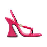 Roze Sandalen Elegante Stijl Versace Jeans Couture , Pink , Dames