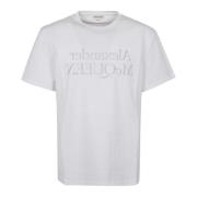 Wit T-shirt met Logoprint Alexander McQueen , White , Heren
