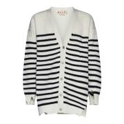 Gestreepte V-hals Cardigan Sweaters Marni , Multicolor , Heren