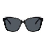 Kristal Zwart Cat-Eye Zonnebril Emporio Armani , Black , Dames