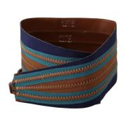 Italiaans Leren Taille Riem Bruin Blauw Exte , Brown , Dames