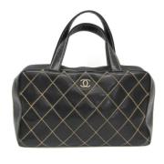 Pre-owned Leather handbags Chanel Vintage , Black , Dames