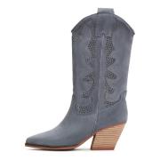 Luxe Suede Cowboy Laarzen - Grijs Cesare Gaspari , Gray , Dames