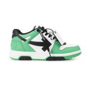 Groene Leren Streetwear Sneakers Off White , Multicolor , Heren