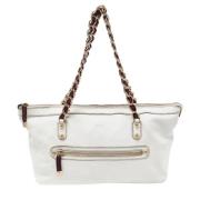 Pre-owned Leather totes Gucci Vintage , White , Dames