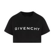 Geknipte T-shirt in zwart Givenchy , Black , Dames