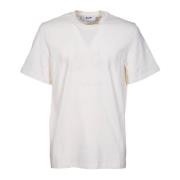 Iconisch Wit Crew-Neck T-shirt Msgm , White , Heren