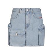 Logo Denim Jeans Amish , Blue , Dames