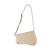 Leather shoulder-bags Manu Atelier , Beige , Dames