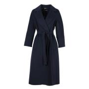 Navy Wollen Jas Max Mara , Blue , Dames