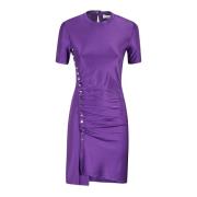 Korte Jurk in Robe Stijl Paco Rabanne , Purple , Dames