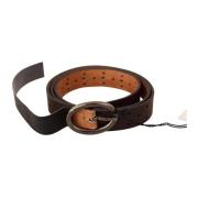 Bruine mode riem met zilveren gesp Costume National , Brown , Dames