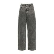 Grijze Denim Jeans Gekreukte Afwerking MM6 Maison Margiela , Gray , Da...