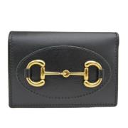 Pre-owned Leather wallets Gucci Vintage , Black , Dames