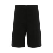 Zwarte Linnen Shorts met Zakken Theory , Black , Dames